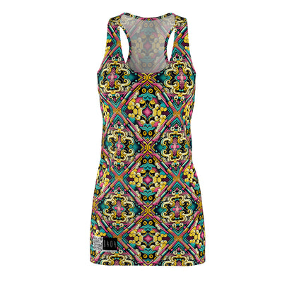 Neon Pop Art Revival Pop Culture Retro Women's Cut & Sew Racerback Dress - 8404 Design-59