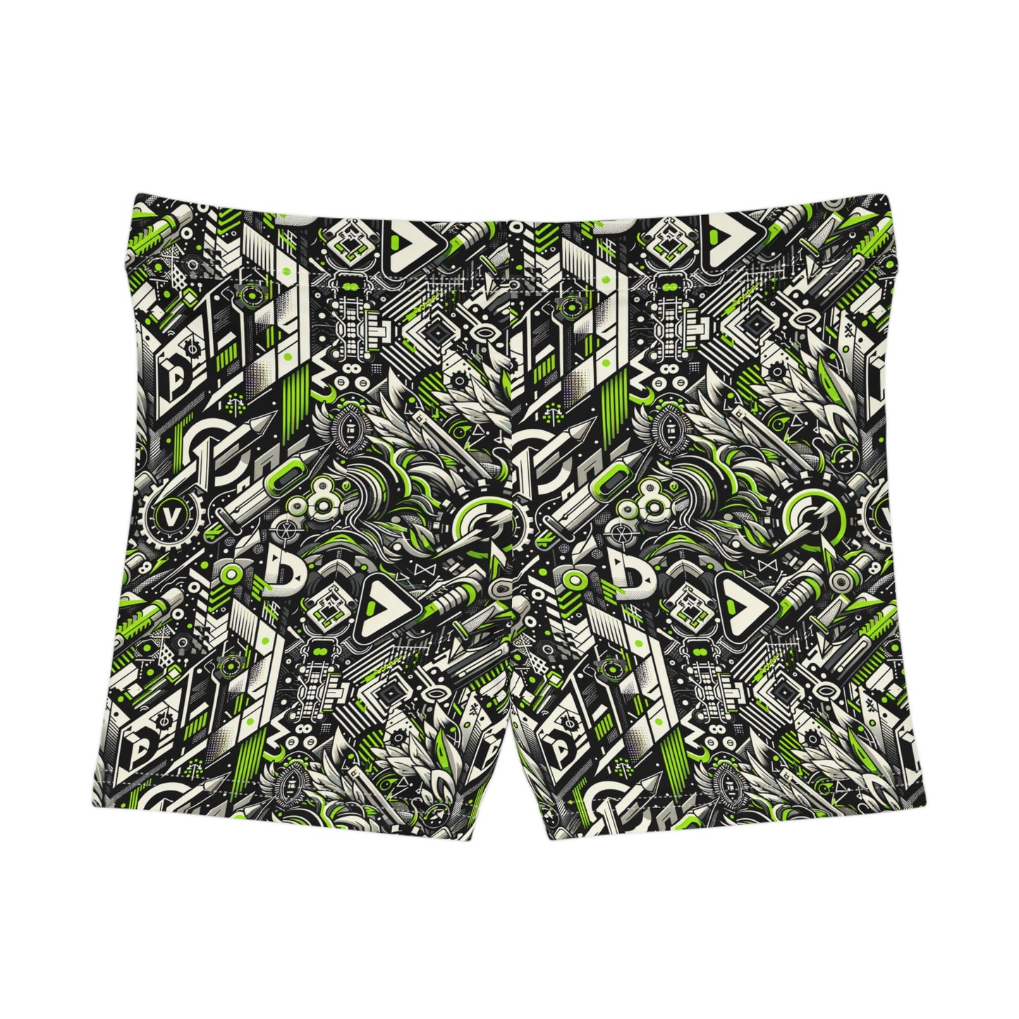 Graffiti Tech Fusion Bold Streetwear Fusion Women's Shorts - 8404 Design-59
