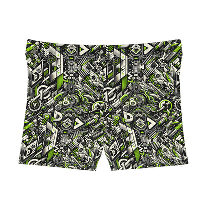 Graffiti Tech Fusion Bold Streetwear Fusion Women's Shorts - 8404 Design-59