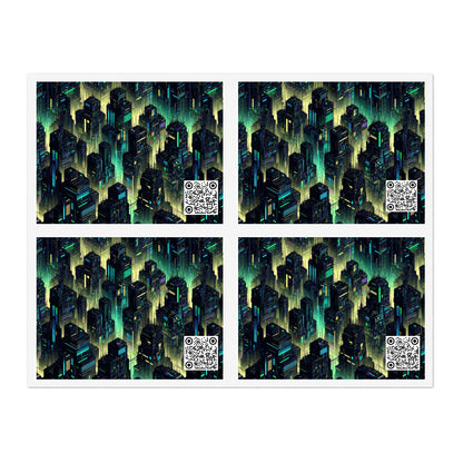 Tech Noir Aesthetics Tech-Forward Urban Dystopia Sticker Sheets - 8404 Design-68
