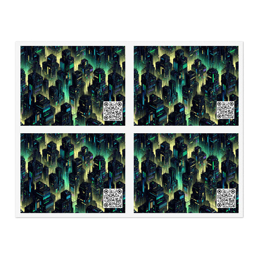 Tech Noir Aesthetics Tech-Forward Urban Dystopia Sticker Sheets - 8404 Design-68