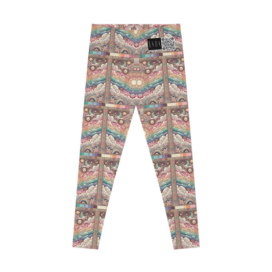 Digital Dreamland Whimsical and Nostalgic Streetwear With a Digital Twist Stretch Leggings - 8404 Design-56