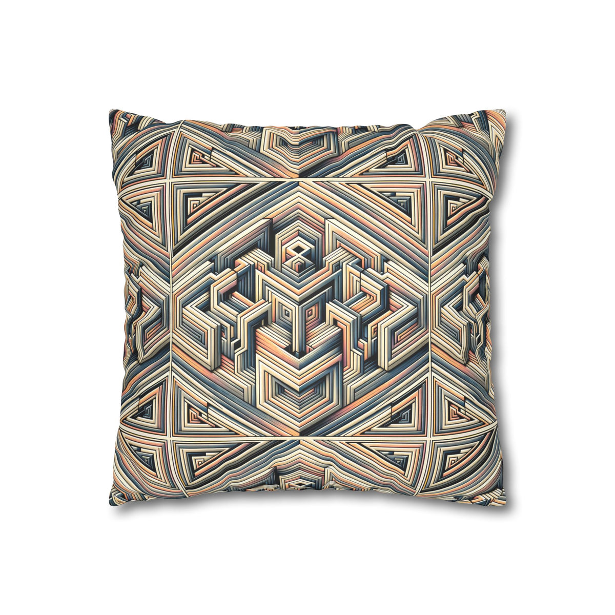Tech Illusion Graphics Futuristic Artistry Faux Suede Square Pillowcase - 8404 Design-52