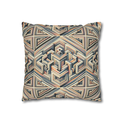Tech Illusion Graphics Futuristic Artistry Faux Suede Square Pillowcase - 8404 Design-52