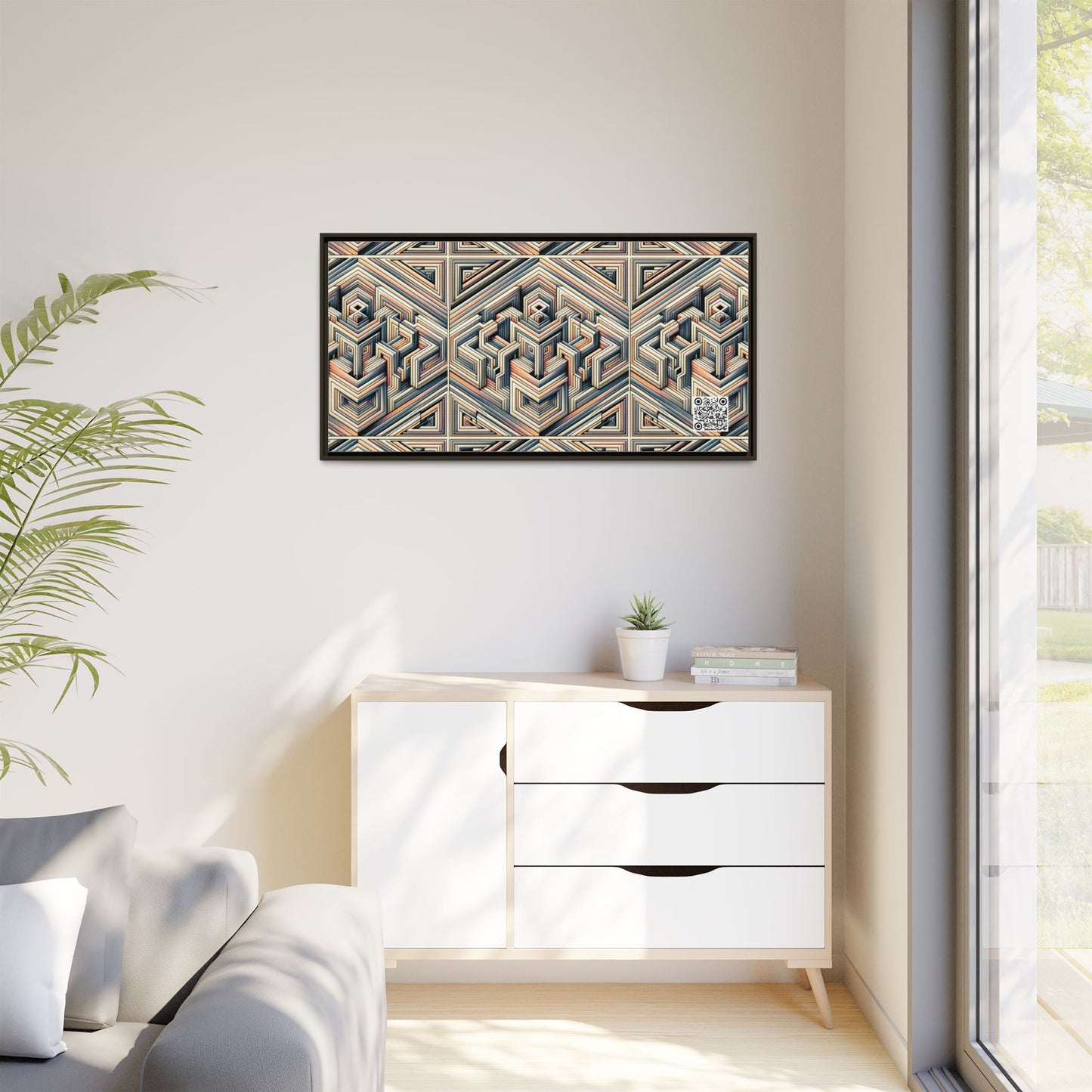 Tech Illusion Graphics Futuristic Artistry Matte Canvas, Framed (multi-color) - 8404 Design-52 B