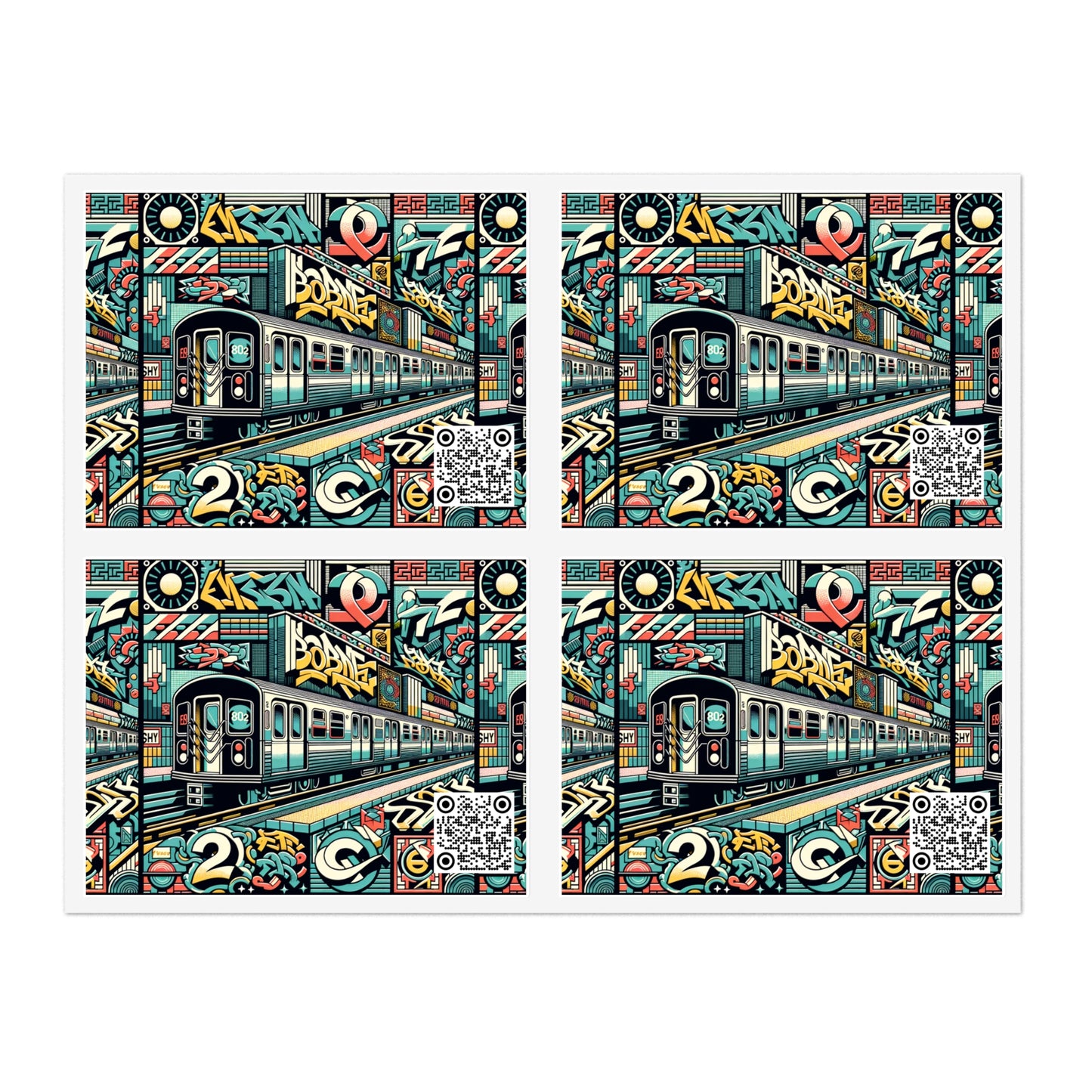 Retro Graffiti Revival Retro Urban Street Art Sticker Sheets - 8404 Design-47