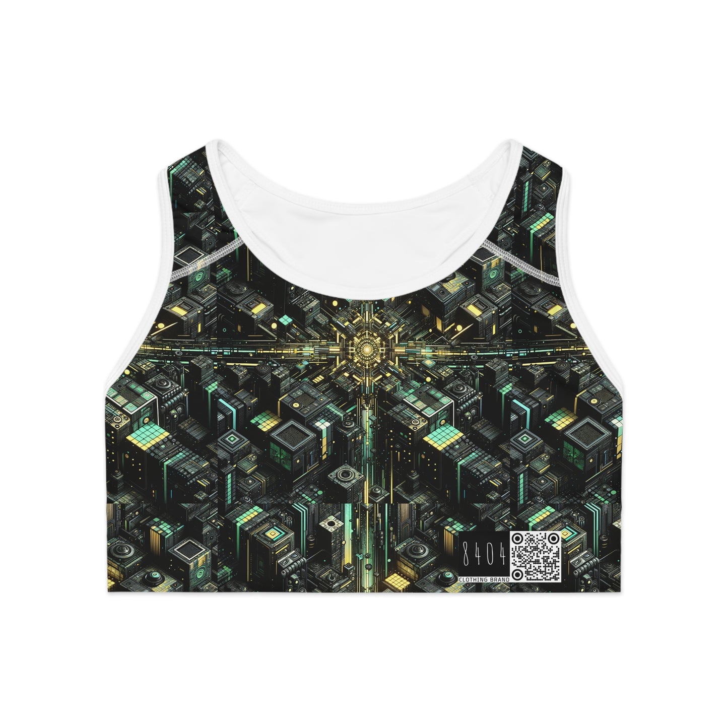 Tech Noir Graphics Tech-Inspired Streetwear Sports Bra - 8404 Design-66