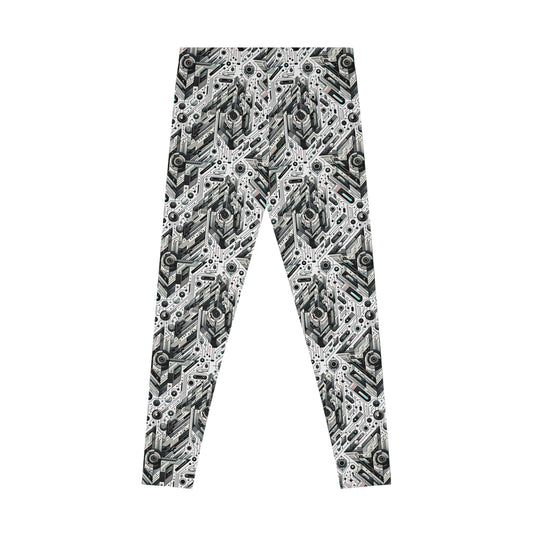 Tech-Infused Streetwear Tech-Forward Minimalism Stretch Leggings - 8404 Design-51