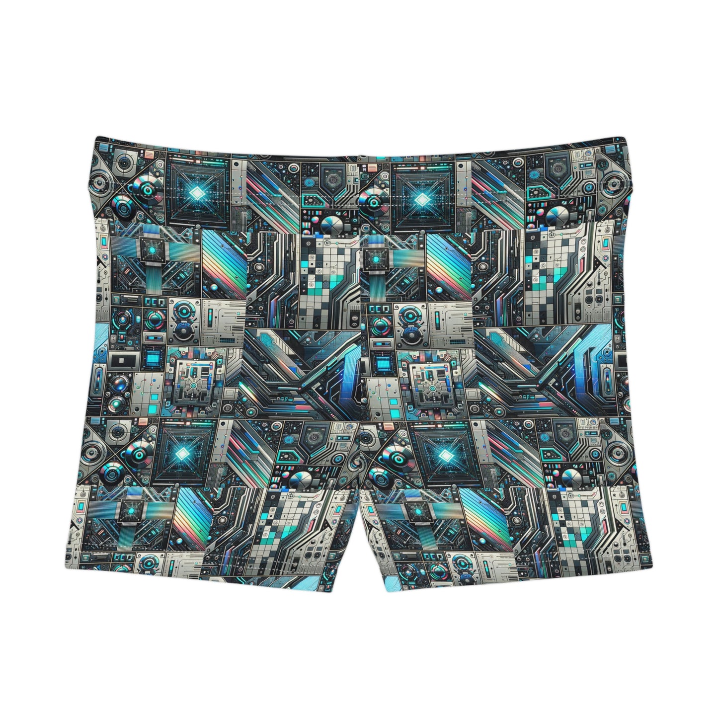 Tech-Infused Futurism Sleek Tech Edge Women's Shorts - 8404 Design-48