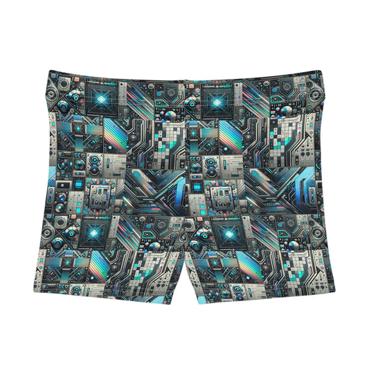 Tech-Infused Futurism Sleek Tech Edge Women's Shorts - 8404 Design-48
