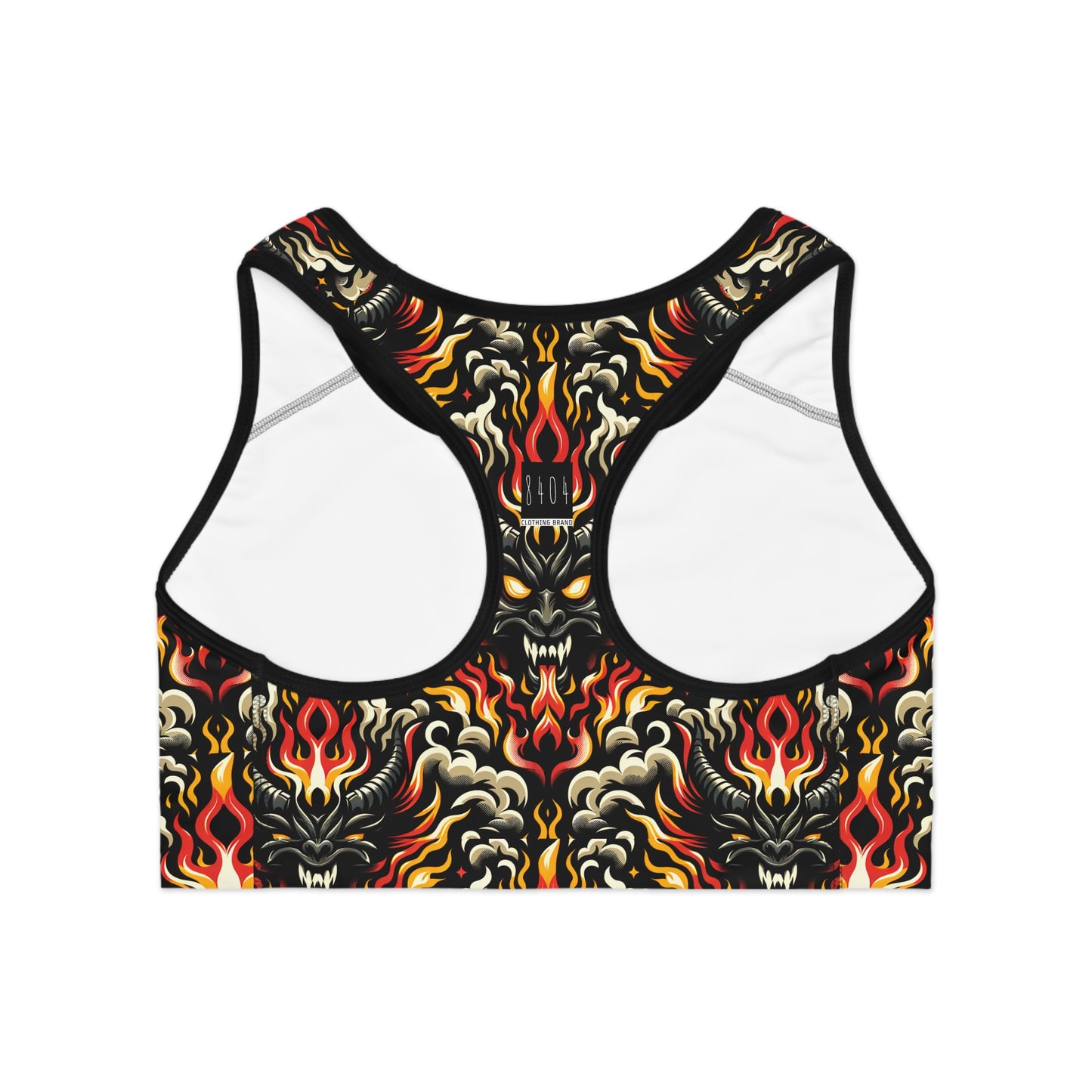 Flame Graphics Maximalist Streetwear Sports Bra - 8404 Design-59