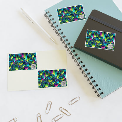 Tech-Infused Neon Tech-Forward Streetwear Sticker Sheets - 8404 Design-65