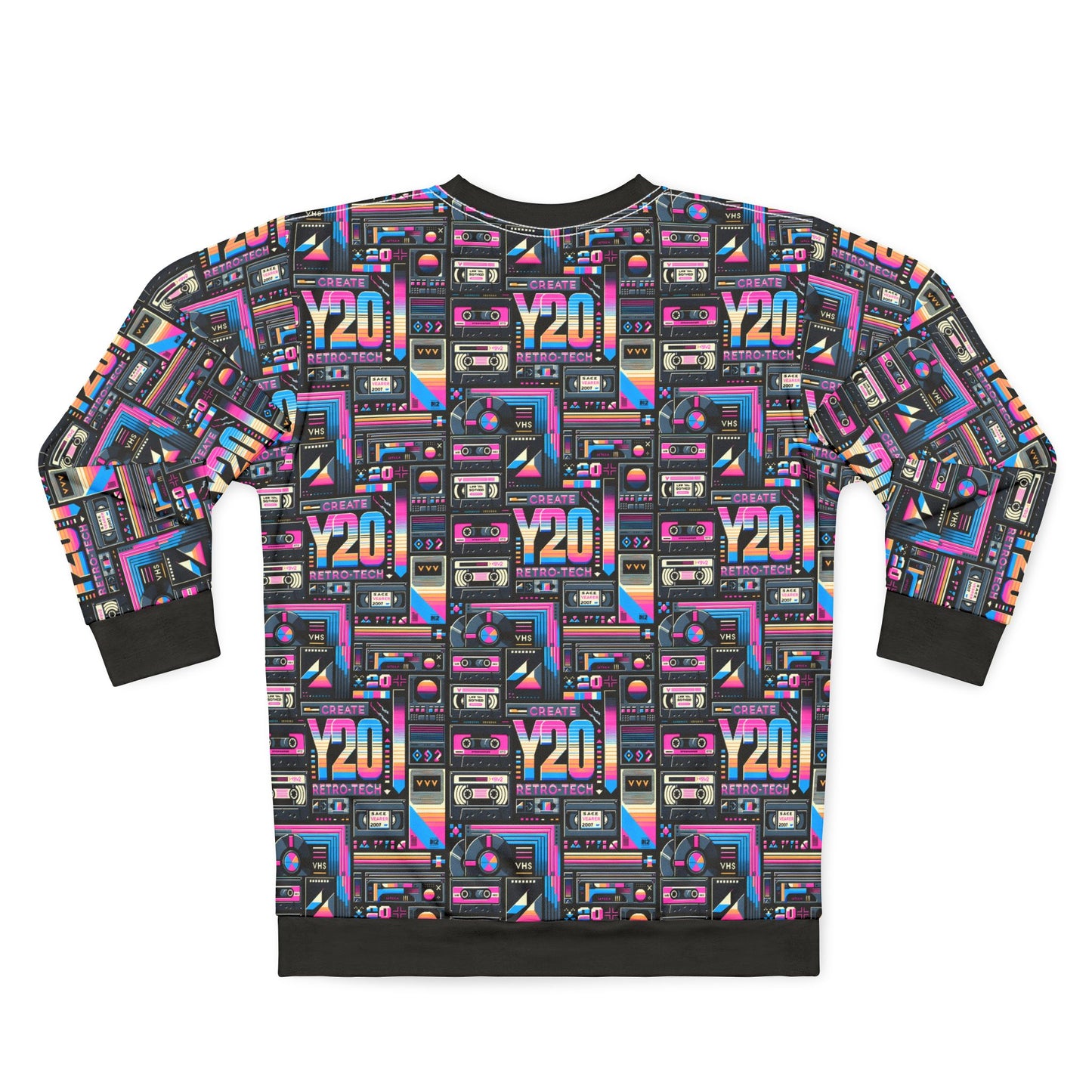Digital Nostalgia Tech-Inspired Retro Fusion Sweatshirt - 8404 Design-65