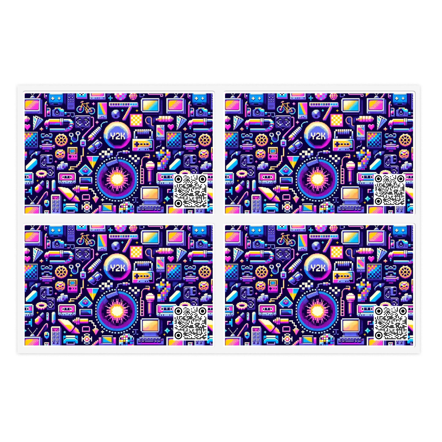 Digital Nostalgia Modern Retro Fusion Sticker Sheets - 8404 Design-64