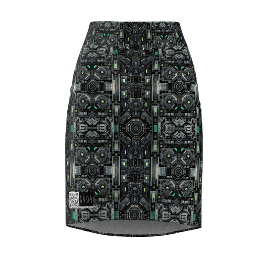 Tech Noir Tech-Forward Minimalism Women's Pencil Skirt - 8404 Design-52