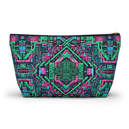 Digital Glitch Vibes Tech-Inspired Streetwear Accessory Pouch W T-Bottom - 8404 Design-71