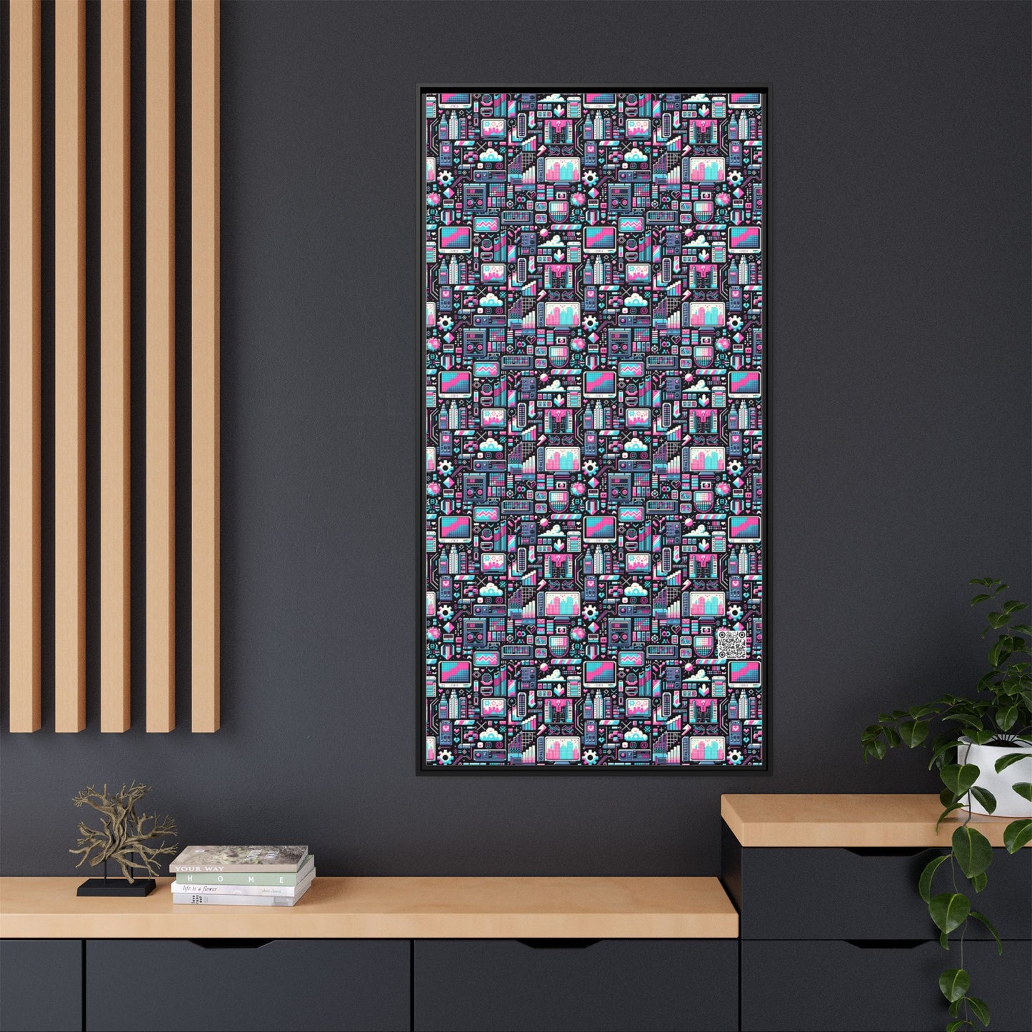 Digital Rebellion Youthful Streetwear with a Rebellious Digital Twist Matte Canvas, Framed (multi-color) - 8404 Design-71 A