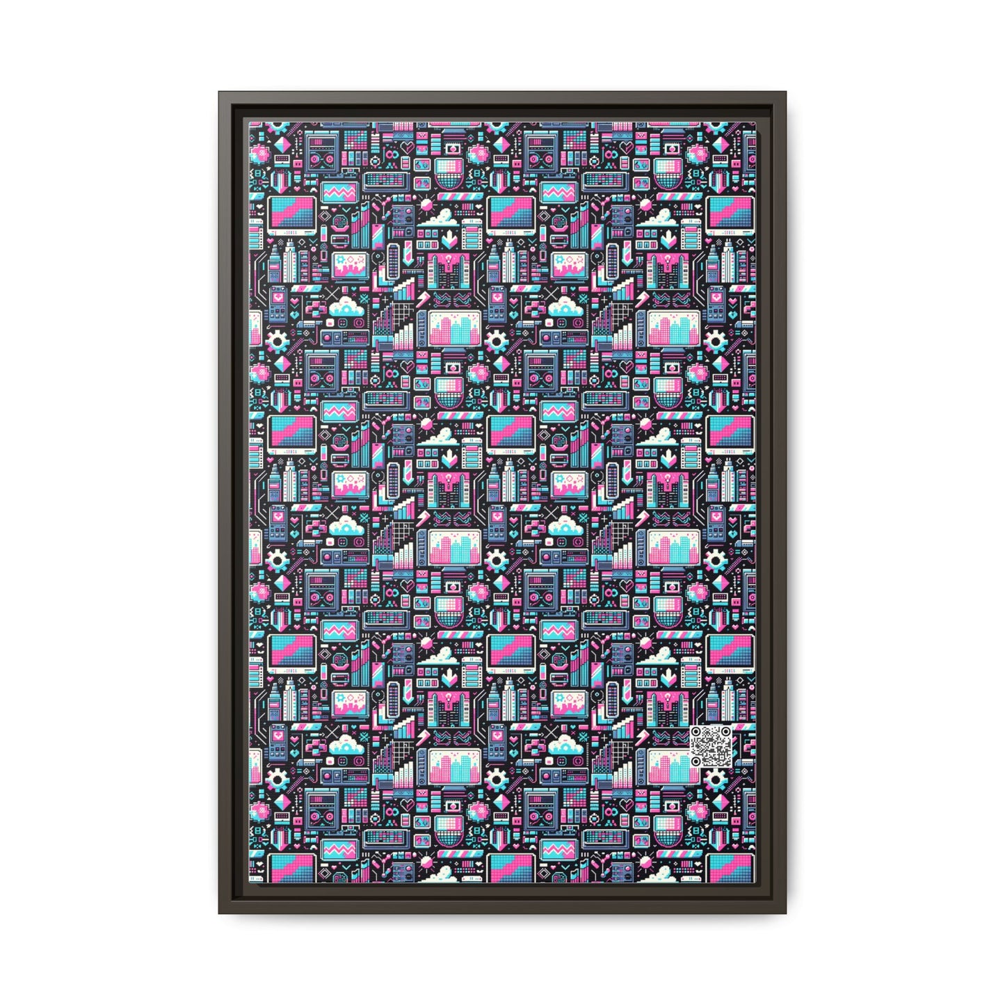 Digital Rebellion Youthful Streetwear with a Rebellious Digital Twist Matte Canvas, Framed (multi-color) - 8404 Design-71 B