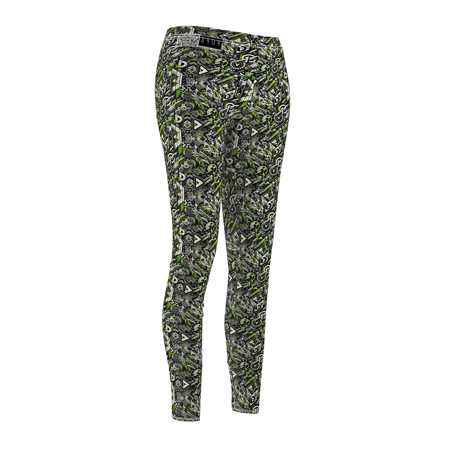 Graffiti Tech Fusion Bold Streetwear Fusion Women's Cut & Sew Casual Leggings - 8404 Design-59