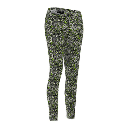 Graffiti Tech Fusion Bold Streetwear Fusion Women's Cut & Sew Casual Leggings - 8404 Design-59