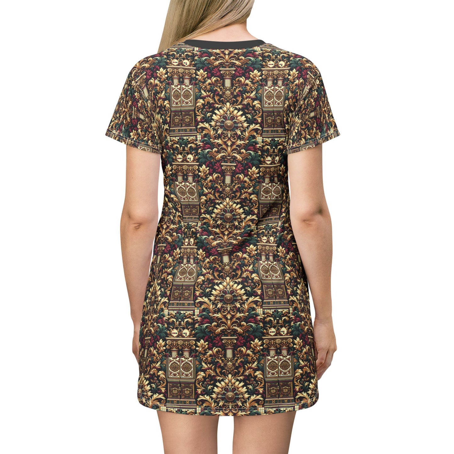 Digital Renaissance Modern Baroque Fusion T-Shirt Dress - 8404 Design-57