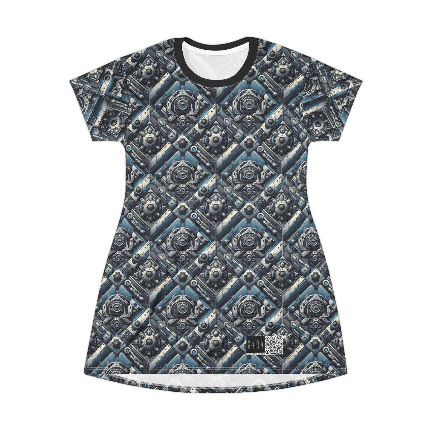 Tech Utility Fusion Tech-Forward Utility With a Futuristic Edge T-Shirt Dress - 8404 Design-43