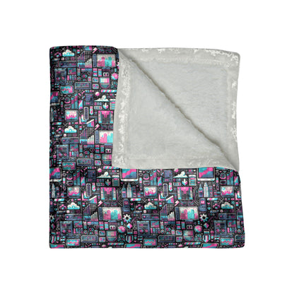 Digital Rebellion Youthful Streetwear with a Rebellious Digital Twist Crushed Velvet Blanket - 8404 Design-71