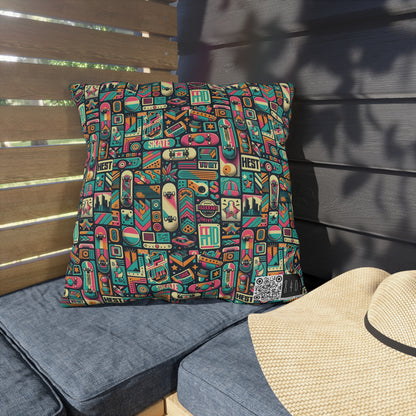 Skate Culture Revival Urban Retro Cool Outdoor Pillow - 8404 Design-61