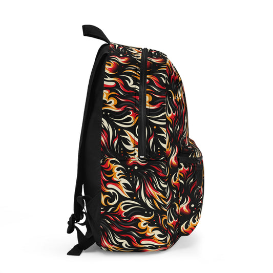 Fire & Flames Bold Streetwear Statement Backpack - 8404 Design-60