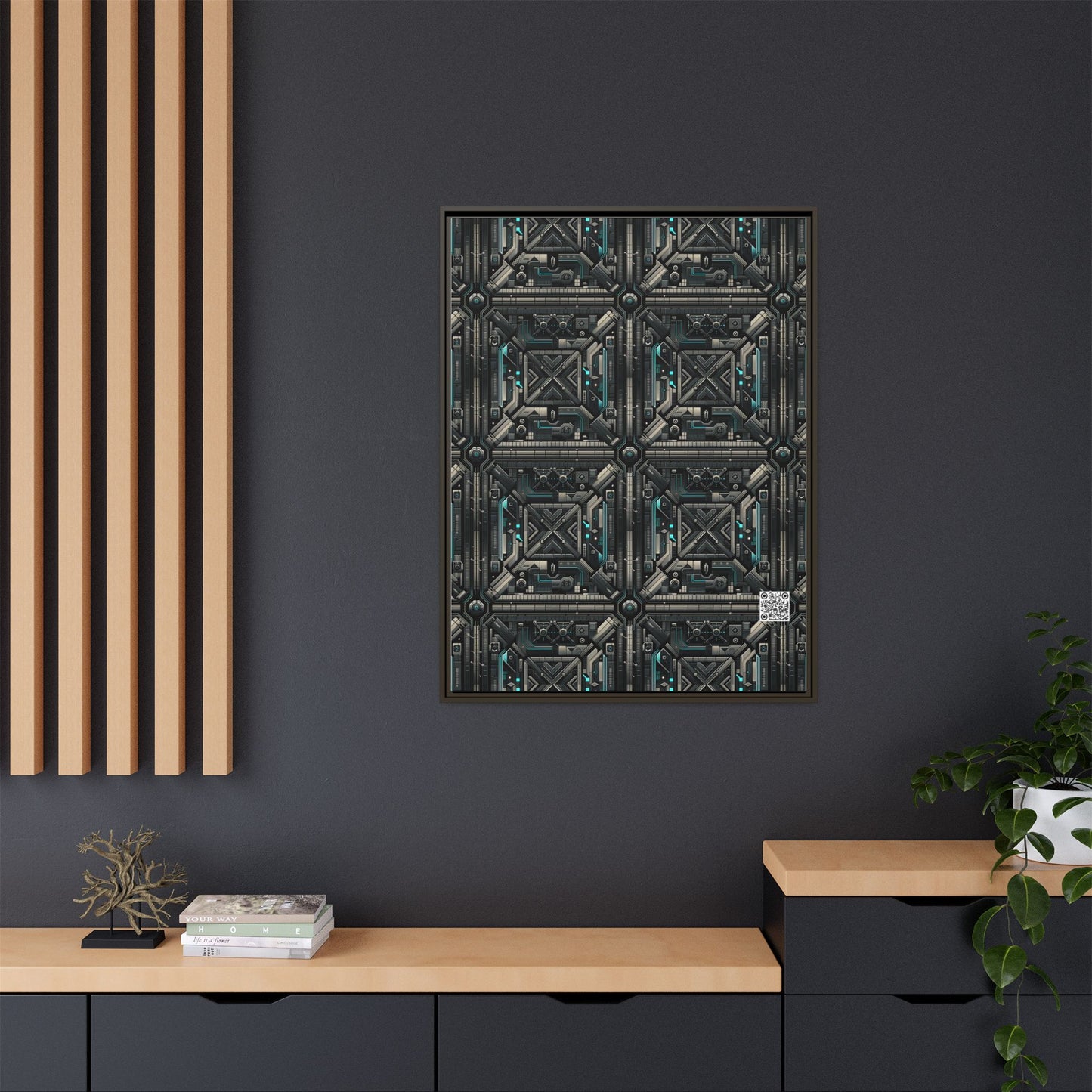 Tech Noir Futuristic Tech Aesthetic with a Dark Twist Matte Canvas, Framed (multi-color) - 8404 Design-59 A