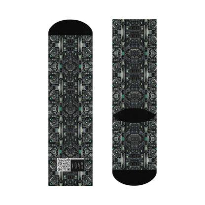 Tech Noir Tech-Forward Minimalism Cushioned Crew Socks - 8404 Design-52