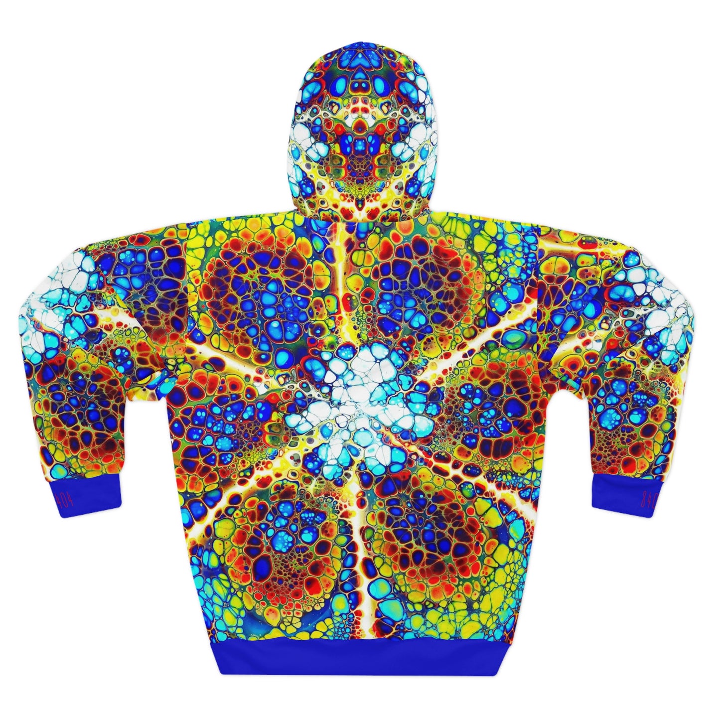 8404's Unisex Adult "Fusion Flower in Blue" Fashion Pullover Hoodie