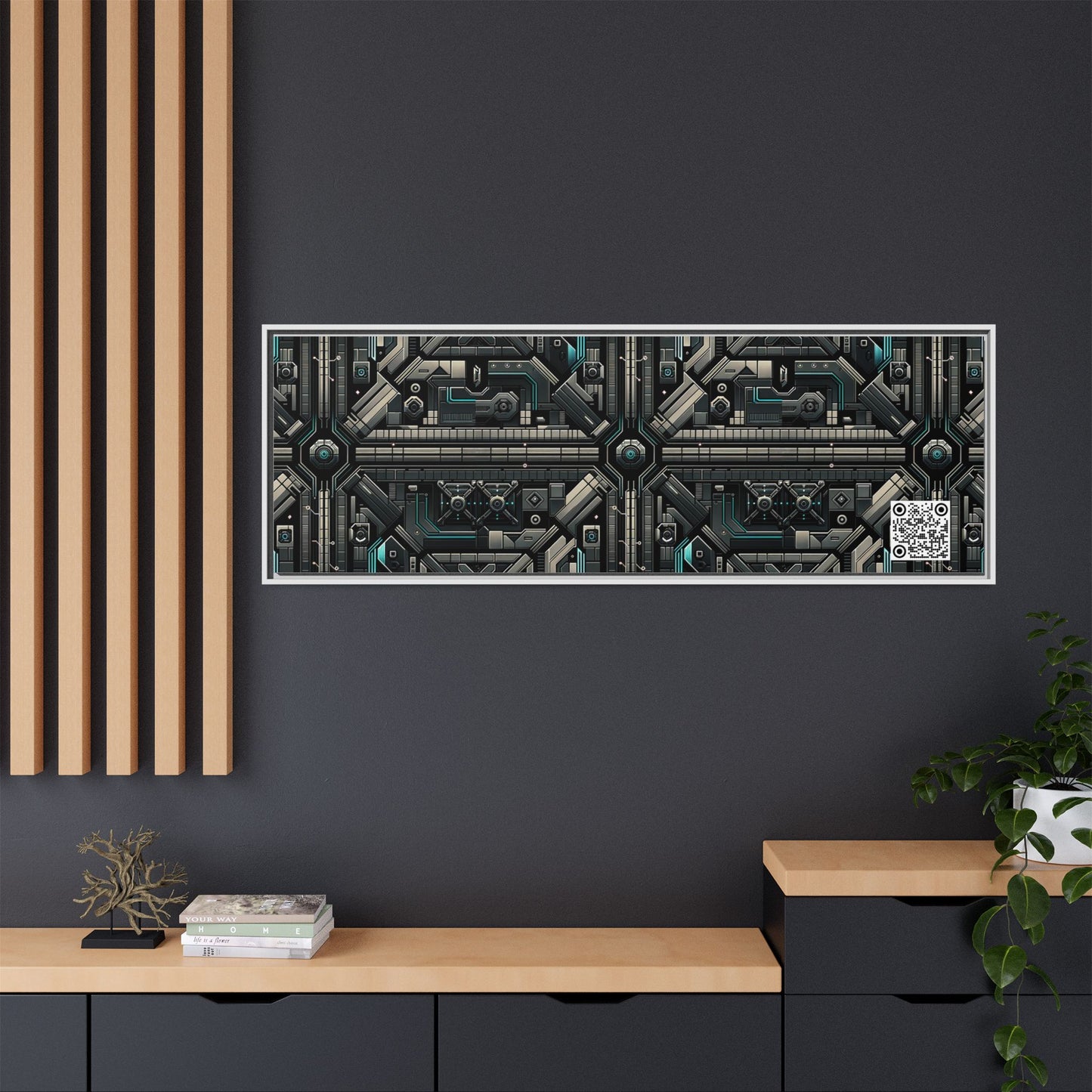 Tech Noir Futuristic Tech Aesthetic with a Dark Twist Matte Canvas, Framed (multi-color) - 8404 Design-59 B