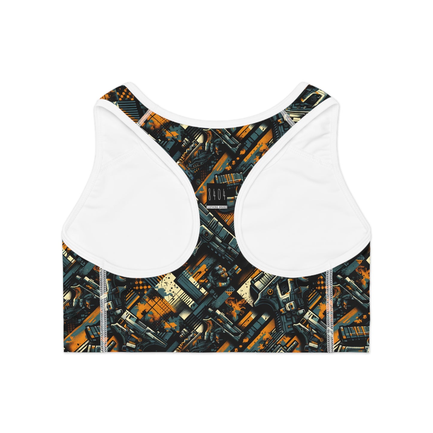 Digital Punk Futuristic Grunge Sports Bra - 8404 Design-47