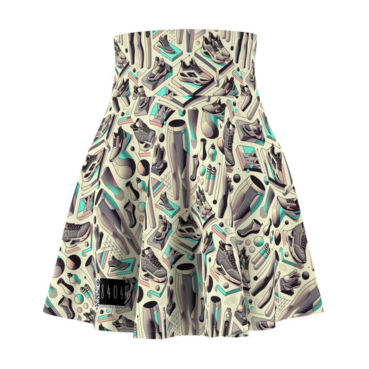 Tech-Infused Athleisure Futuristic Athletic Tech Women's Skater Skirt - 8404 Design-44