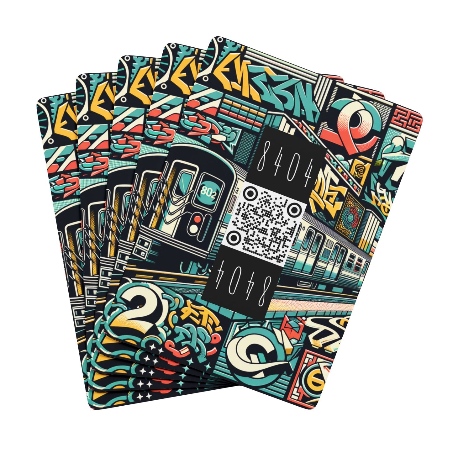 Retro Graffiti Revival Retro Urban Street Art Poker Playing Cards - 8404 Design-47 B