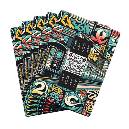 Retro Graffiti Revival Retro Urban Street Art Poker Playing Cards - 8404 Design-47 B