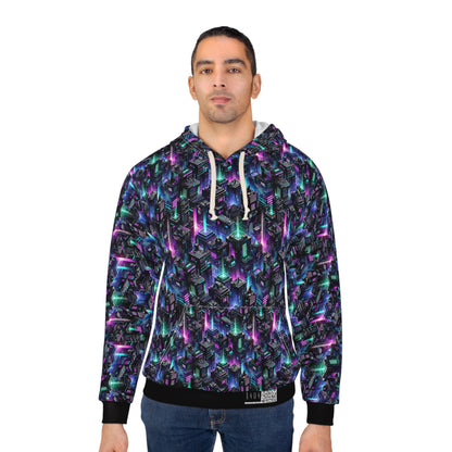 Tech Noir Graphics Futuristic Tech Aesthetics Pullover Hoodie - 8404 Design-55
