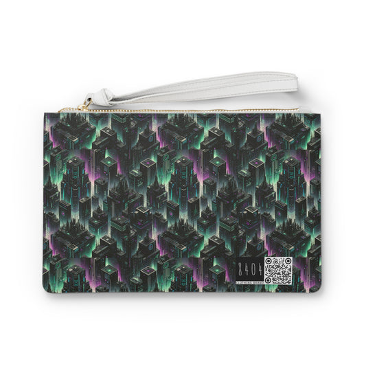 Tech Noir Aesthetics Tech-Forward Urban Dystopia Clutch Bag - 8404 Design-44