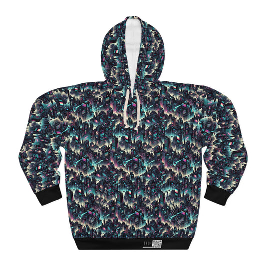 Digital Rebellion Tech-Inspired Streetwear Pullover Hoodie - 8404 Design-51