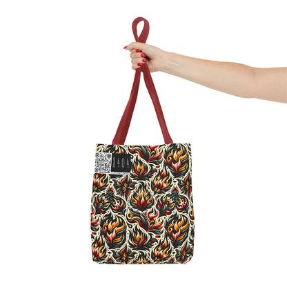 Fire & Flames Bold Streetwear Statement Tote Bag - 8404 Design-57