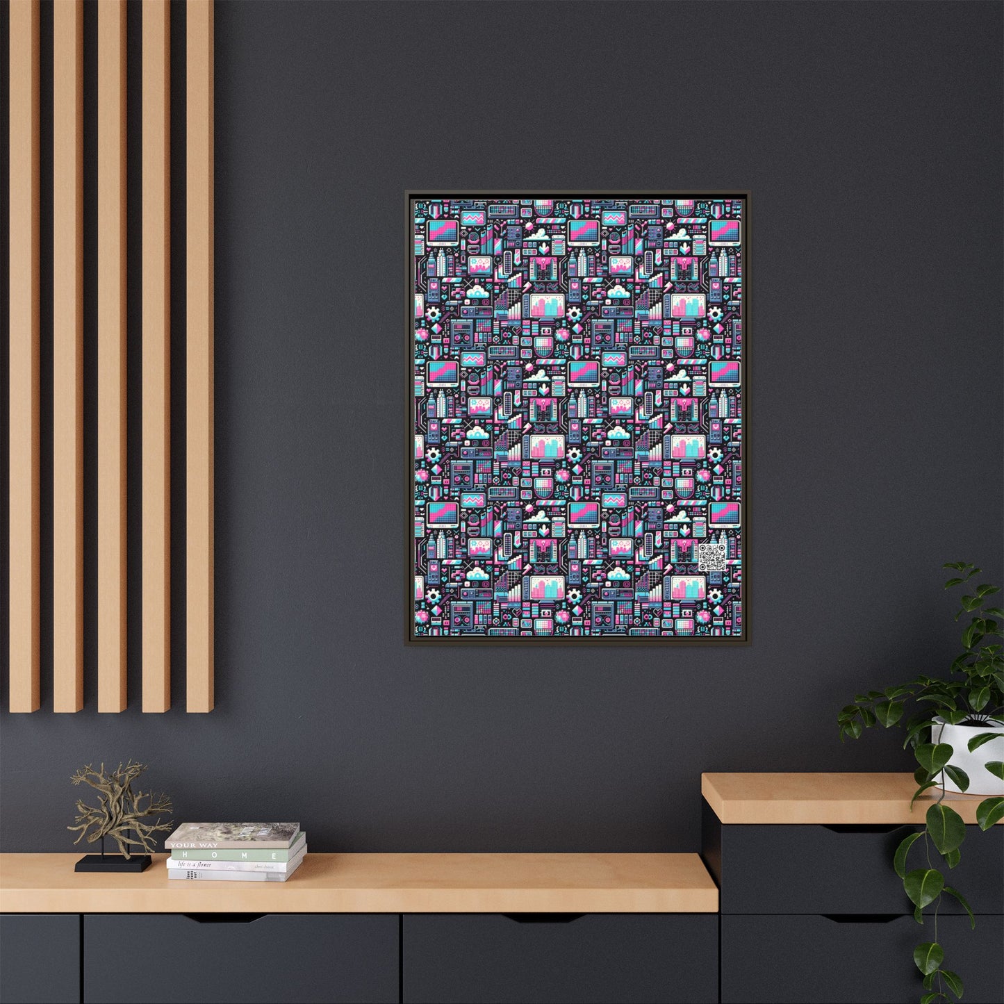 Digital Rebellion Youthful Streetwear with a Rebellious Digital Twist Matte Canvas, Framed (multi-color) - 8404 Design-71 A