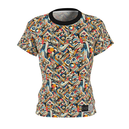 Abstract Graphic Art Modern Artistic Expression Women's Cut & Sew Tee - 8404 Design-62