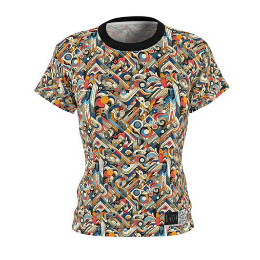 Abstract Graphic Art Modern Artistic Expression Women's Cut & Sew Tee - 8404 Design-62