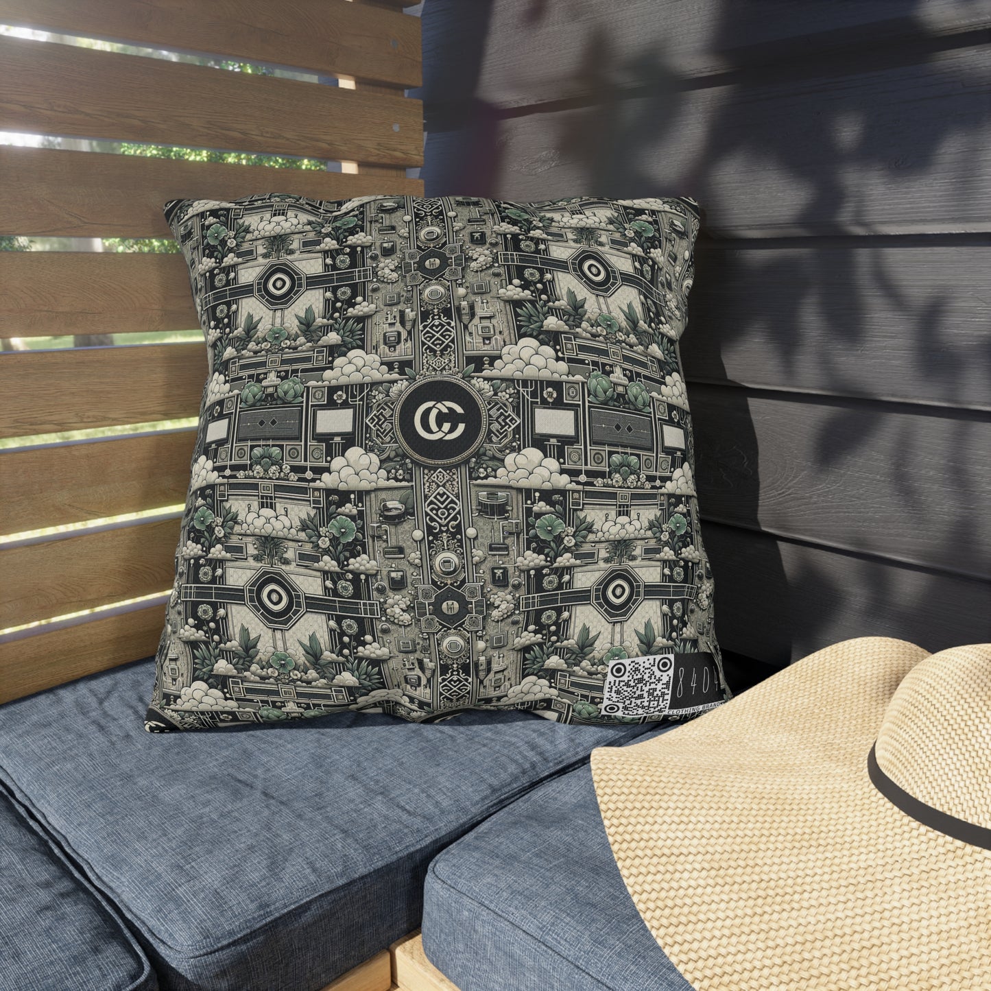 Cyber Garden Party Tech Garden Extravaganza Outdoor Pillow - 8404 Design-54