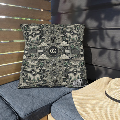 Cyber Garden Party Tech Garden Extravaganza Outdoor Pillow - 8404 Design-54