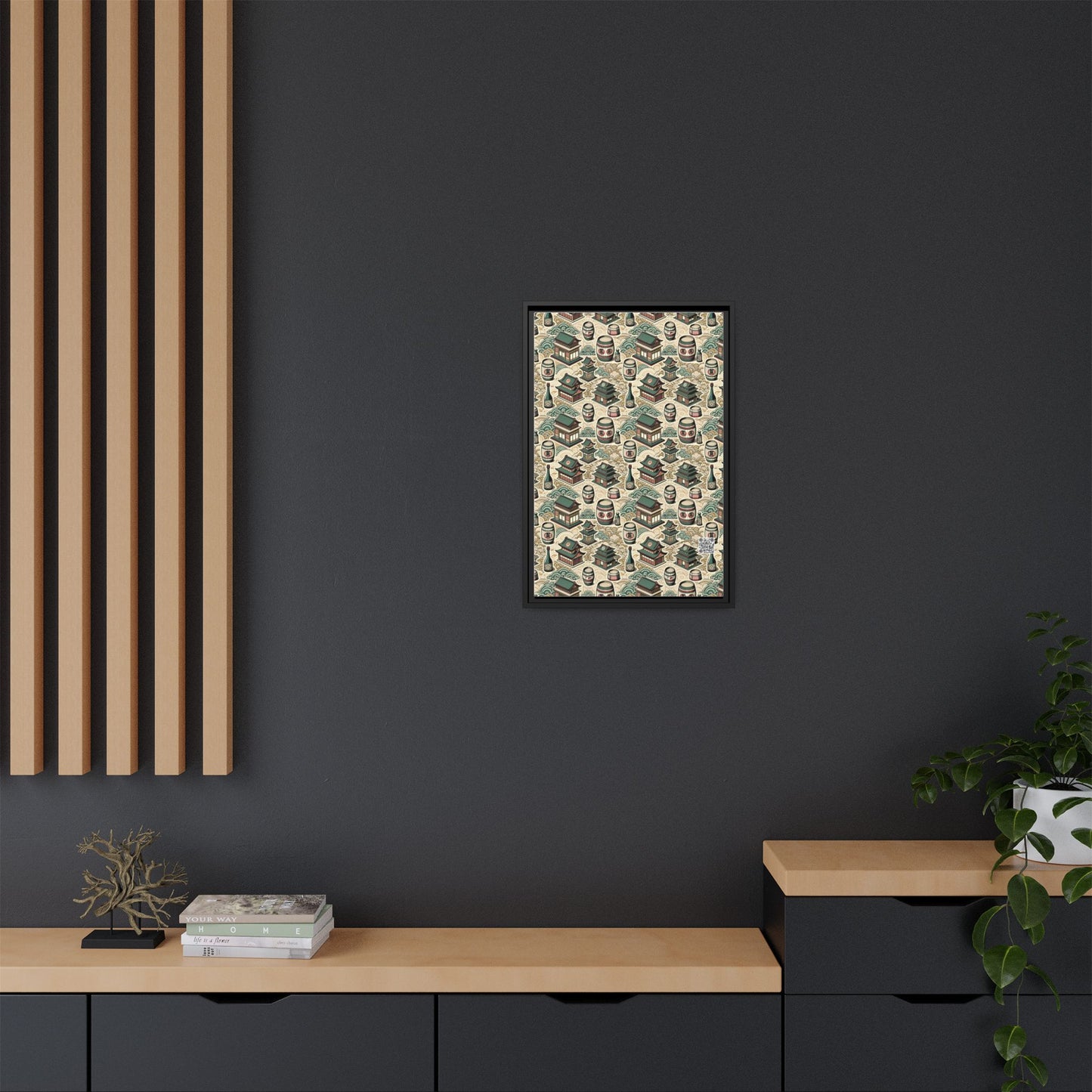 Cultural Artisanal Fusion Contemporary Cultural Elegance Matte Canvas, Framed (multi-Color) - 8404 Design-68 B