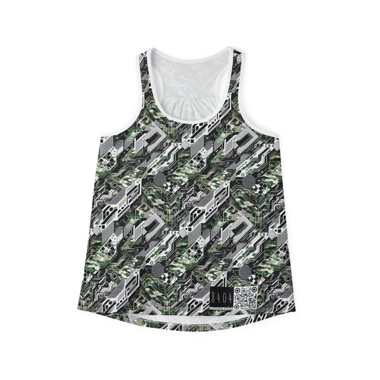 Tech Camo Fusion Tech-Forward Streetwear With a Futuristic Edge Women's Tank Top - 8404 Design-46