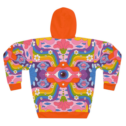 8404's Unisex Adult "the Eye of Trance in Orange" Fashion Pullover Hoodie