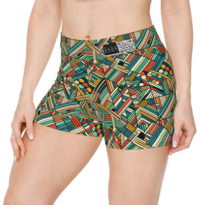 Abstract Graphic Art Modern Artistic Expression Women's Shorts - 8404 Design-67